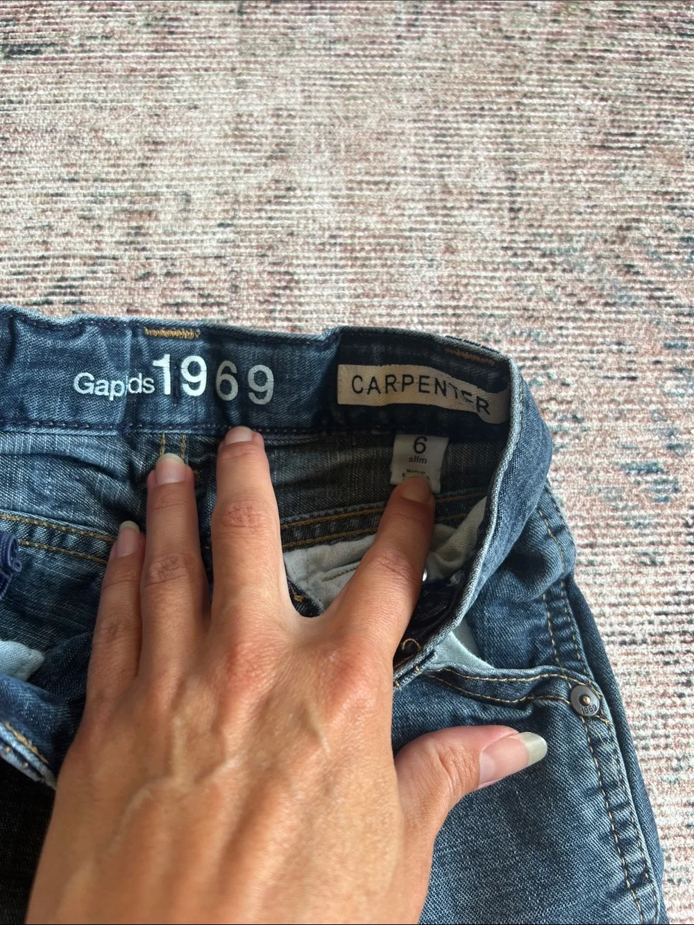 GAP Boys' Dark Blue Straight Carpenter Jeans size 6 Slim